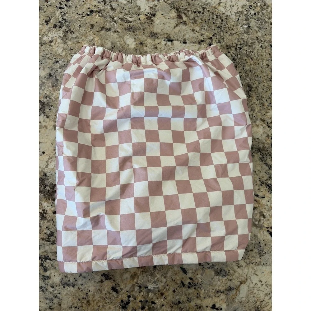 Kitsch Satin Lined Flexi Shower Cap Womens OS Terracotta Checker Satin Lined
